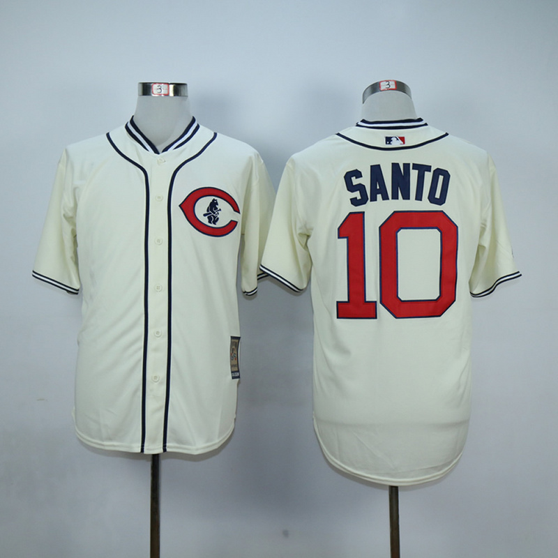 Men Chicago Cubs #10 Santo Cream Throwback 1929 MLB Jerseys->chicago cubs->MLB Jersey